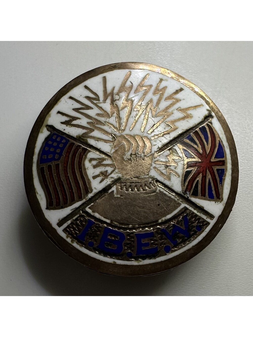 VTG IBEW Screw Back Pin Iconic Logo Providence Rhode Island